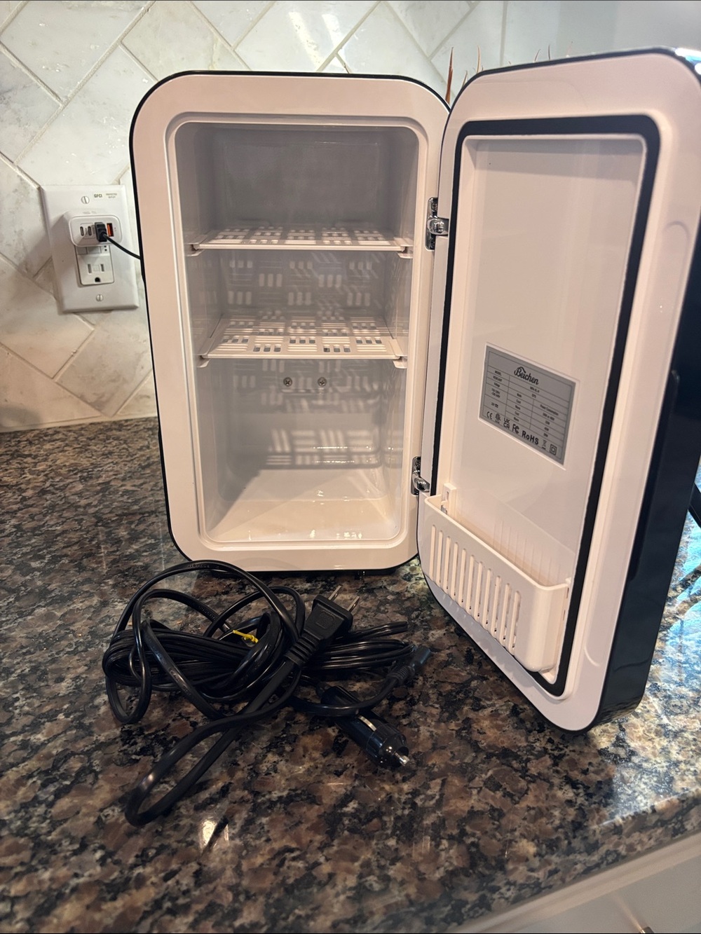 Portable Mini Fridge Cooler - Black never used. Can travel with it.